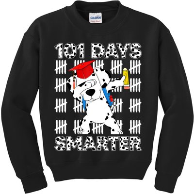 101 Days Of School Dalmatian Dog 100 Days Smarter Teacher Kids Sweatshirt