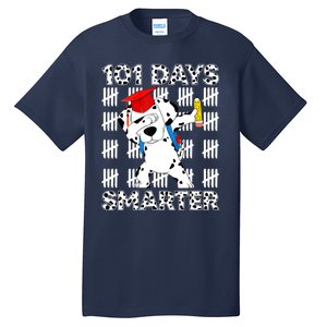 101 Days Of School Dalmatian Dog 100 Days Smarter Teacher Tall T-Shirt