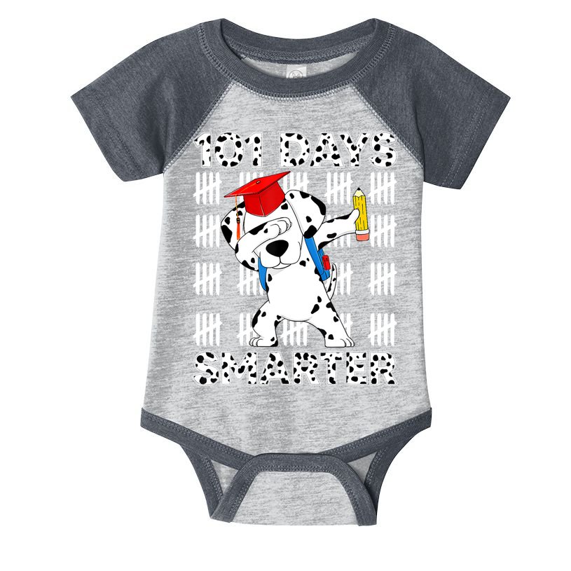 101 Days Of School Dalmatian Dog 100 Days Smarter Teacher Infant Baby Jersey Bodysuit