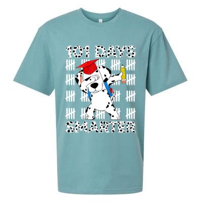 101 Days Of School Dalmatian Dog 100 Days Smarter Teacher Sueded Cloud Jersey T-Shirt