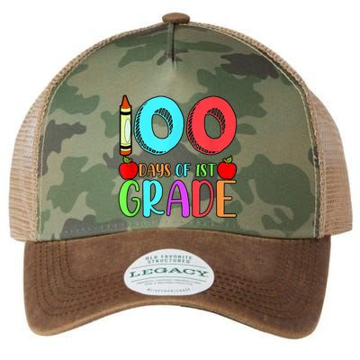 100 Days Of 1st Grade Happy 100th Day Of School Legacy Tie Dye Trucker Hat