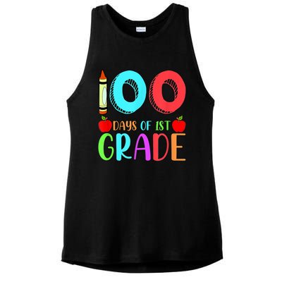 100 Days Of 1st Grade Happy 100th Day Of School Ladies PosiCharge Tri-Blend Wicking Tank