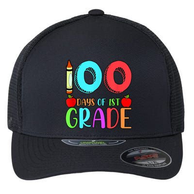 100 Days Of 1st Grade Happy 100th Day Of School Flexfit Unipanel Trucker Cap