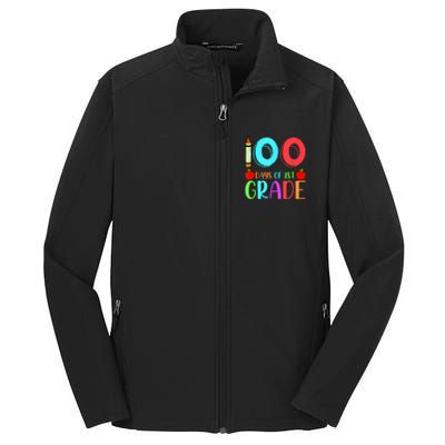 100 Days Of 1st Grade Happy 100th Day Of School Core Soft Shell Jacket