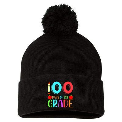 100 Days Of 1st Grade Happy 100th Day Of School Pom Pom 12in Knit Beanie
