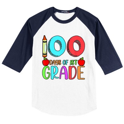 100 Days Of 1st Grade Happy 100th Day Of School Baseball Sleeve Shirt