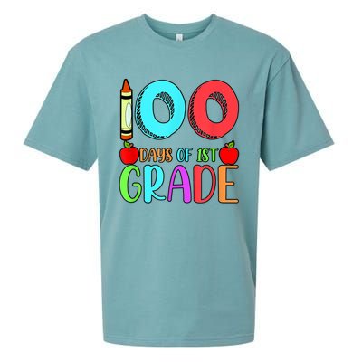 100 Days Of 1st Grade Happy 100th Day Of School Sueded Cloud Jersey T-Shirt