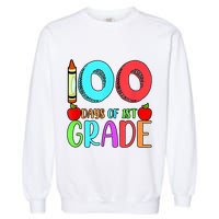 100 Days Of 1st Grade Happy 100th Day Of School Garment-Dyed Sweatshirt