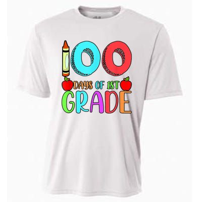 100 Days Of 1st Grade Happy 100th Day Of School Cooling Performance Crew T-Shirt