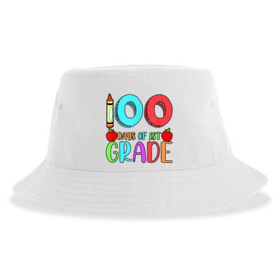 100 Days Of 1st Grade Happy 100th Day Of School Sustainable Bucket Hat