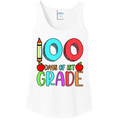 100 Days Of 1st Grade Happy 100th Day Of School Ladies Essential Tank