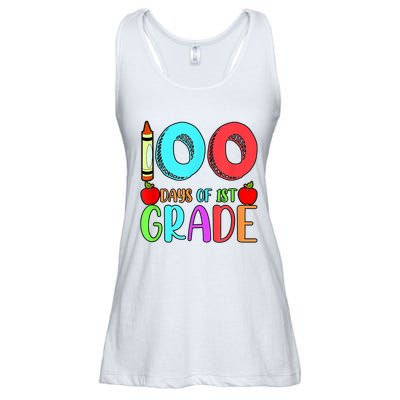 100 Days Of 1st Grade Happy 100th Day Of School Ladies Essential Flowy Tank