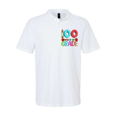 100 Days Of 1st Grade Happy 100th Day Of School Softstyle Adult Sport Polo