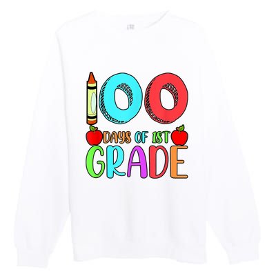 100 Days Of 1st Grade Happy 100th Day Of School Premium Crewneck Sweatshirt