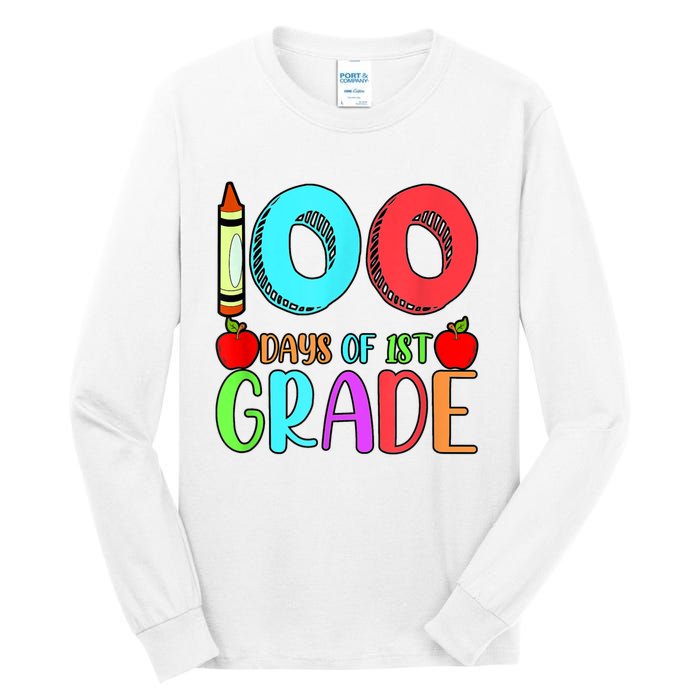 100 Days Of 1st Grade Happy 100th Day Of School Tall Long Sleeve T-Shirt