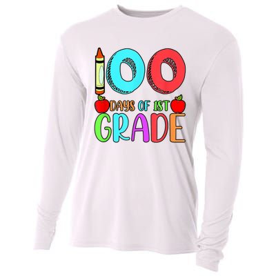 100 Days Of 1st Grade Happy 100th Day Of School Cooling Performance Long Sleeve Crew