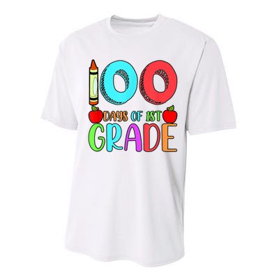 100 Days Of 1st Grade Happy 100th Day Of School Performance Sprint T-Shirt