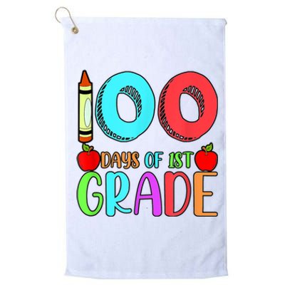 100 Days Of 1st Grade Happy 100th Day Of School Platinum Collection Golf Towel