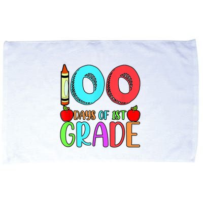 100 Days Of 1st Grade Happy 100th Day Of School Microfiber Hand Towel