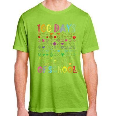 100 Days Of School Teacher Student   100 Hearts Adult ChromaSoft Performance T-Shirt