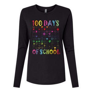 100 Days Of School Teacher Student   100 Hearts Womens Cotton Relaxed Long Sleeve T-Shirt