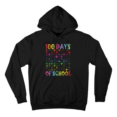 100 Days Of School Teacher Student   100 Hearts Hoodie