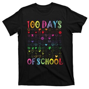 100 Days Of School Teacher Student   100 Hearts T-Shirt