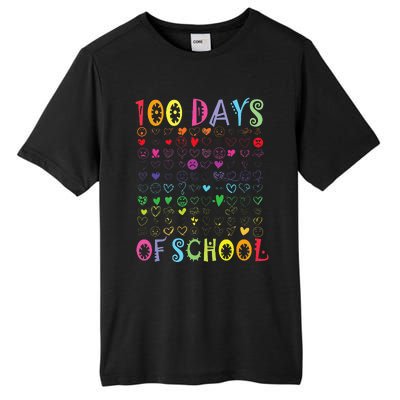 100 Days Of School Teacher Student   100 Hearts Tall Fusion ChromaSoft Performance T-Shirt