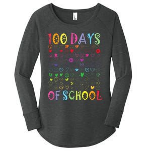 100 Days Of School Teacher Student   100 Hearts Women's Perfect Tri Tunic Long Sleeve Shirt