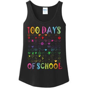 100 Days Of School Teacher Student   100 Hearts Ladies Essential Tank