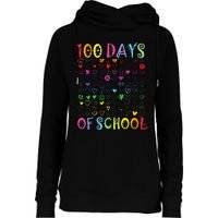 100 Days Of School Teacher Student   100 Hearts Womens Funnel Neck Pullover Hood