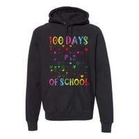 100 Days Of School Teacher Student   100 Hearts Premium Hoodie