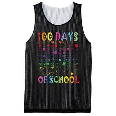 100 Days Of School Teacher Student   100 Hearts Mesh Reversible Basketball Jersey Tank