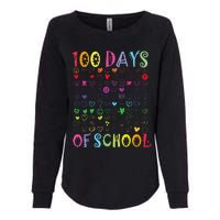 100 Days Of School Teacher Student   100 Hearts Womens California Wash Sweatshirt