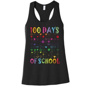 100 Days Of School Teacher Student   100 Hearts Women's Racerback Tank