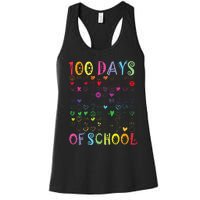 100 Days Of School Teacher Student   100 Hearts Women's Racerback Tank