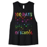 100 Days Of School Teacher Student   100 Hearts Women's Racerback Cropped Tank