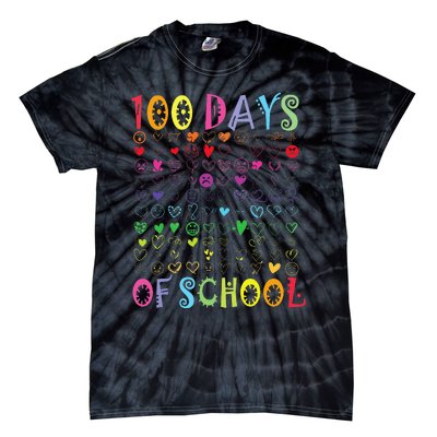 100 Days Of School Teacher Student   100 Hearts Tie-Dye T-Shirt