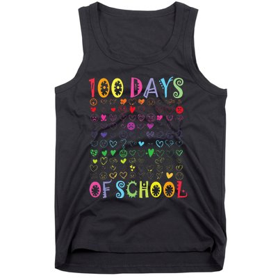 100 Days Of School Teacher Student   100 Hearts Tank Top