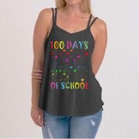 100 Days Of School Teacher Student   100 Hearts Women's Strappy Tank