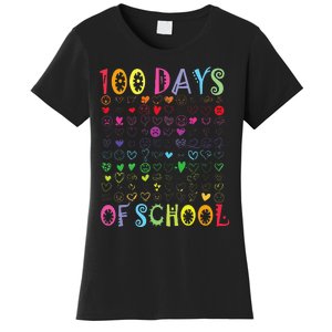 100 Days Of School Teacher Student   100 Hearts Women's T-Shirt