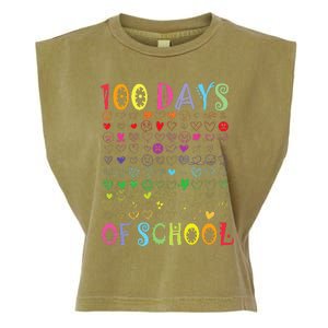 100 Days Of School Teacher Student   100 Hearts Garment-Dyed Women's Muscle Tee