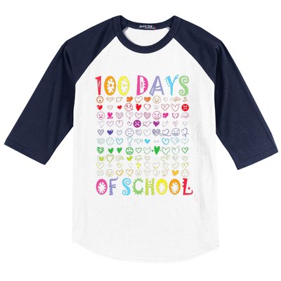 100 Days Of School Teacher Student   100 Hearts Baseball Sleeve Shirt