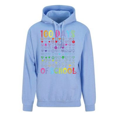 100 Days Of School Teacher Student   100 Hearts Unisex Surf Hoodie