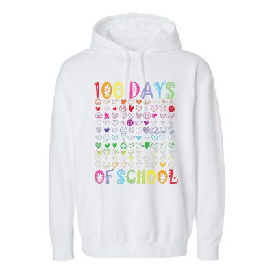 100 Days Of School Teacher Student   100 Hearts Garment-Dyed Fleece Hoodie