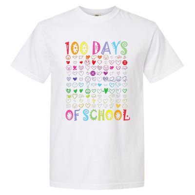 100 Days Of School Teacher Student   100 Hearts Garment-Dyed Heavyweight T-Shirt