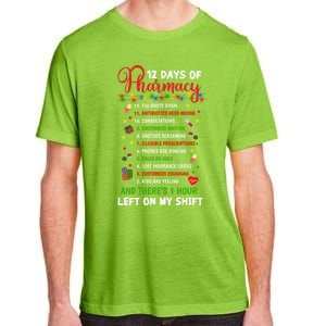 12 Days Of Pharmacy Funny Christmas Pharmacist Tech Xmas Gift Adult ChromaSoft Performance T-Shirt