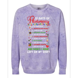 12 Days Of Pharmacy Funny Christmas Pharmacist Tech Xmas Gift Colorblast Crewneck Sweatshirt