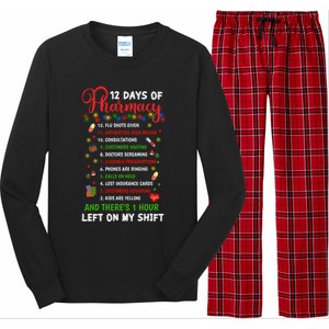 12 Days Of Pharmacy Funny Christmas Pharmacist Tech Xmas Gift Long Sleeve Pajama Set