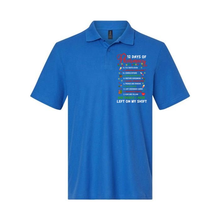 12 Days Of Pharmacy Funny Christmas Pharmacist Tech Xmas Gift Softstyle Adult Sport Polo